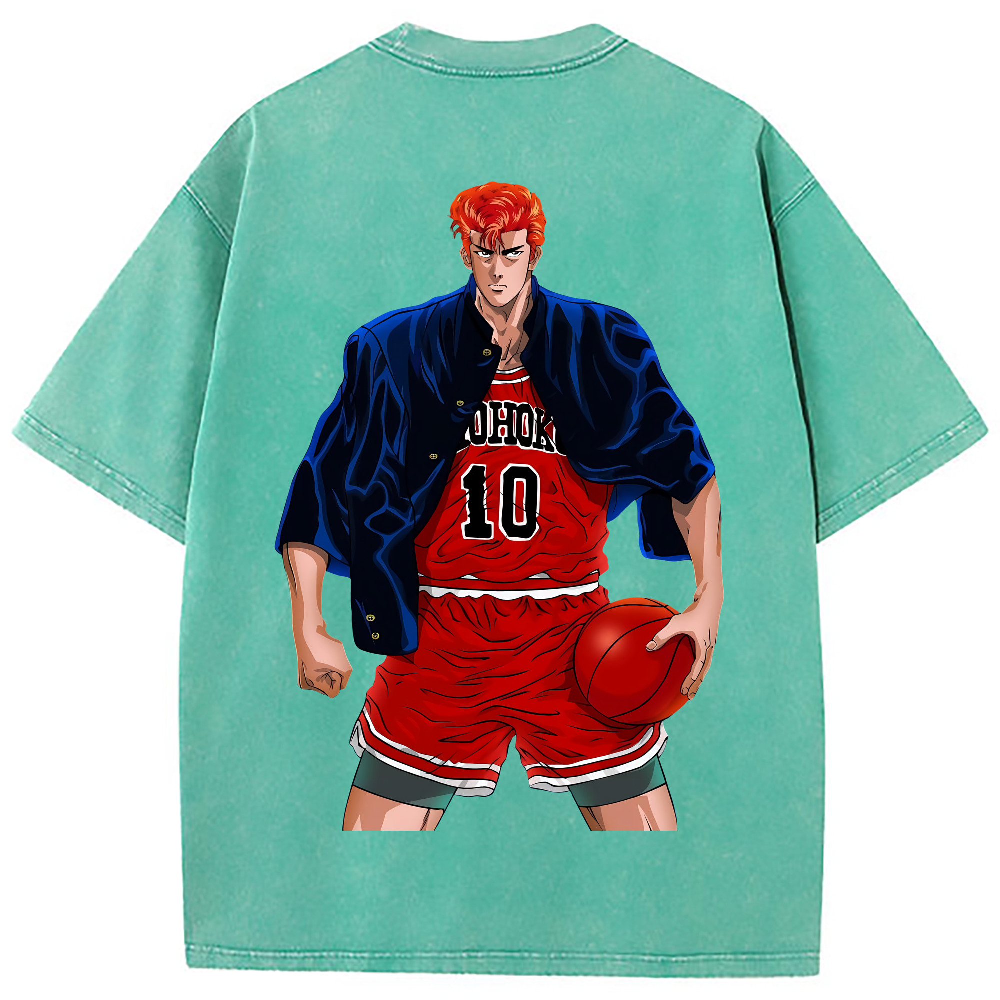 （画像用） SLAM DUNK／スラムダンク 綿100% ヴィンテージ風 半袖Tシャツ（背面プリント）